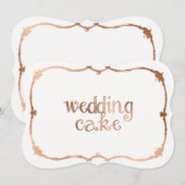 Invitation Panneau de table de gâteau de mariage à effet Rose (Devant / Derrière)