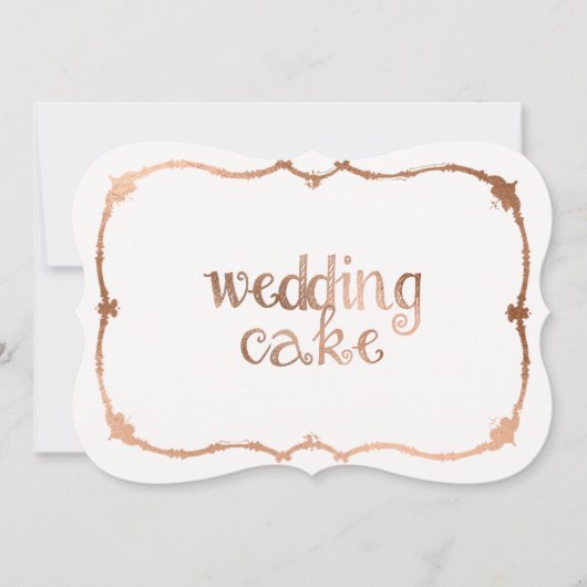 Invitation Panneau de table de gâteau de mariage à effet Rose (Devant)