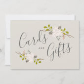 Invitation Panneau de table de mariage botanique Fleurs d'hor (Devant)