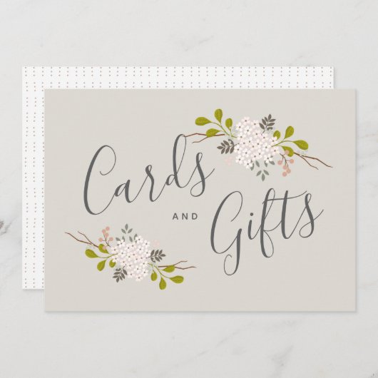 Invitation Panneau de table de mariage botanique Fleurs d'hor (Devant / Derrière)