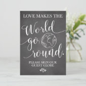 Invitation Panneau de table de mariage Globe Invité (Debout devant)