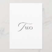 Invitation Panneau de table de mariage minimal numéro deux (Devant)