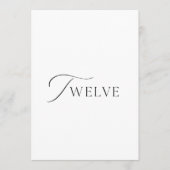 Invitation Panneau de table de mariage minimal numéro douze (Devant)