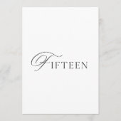 Invitation Panneau de table de mariage minimal numéro quinze (Devant)