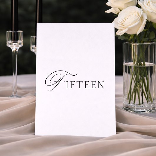 Invitation Panneau de table de mariage minimal numéro quinze