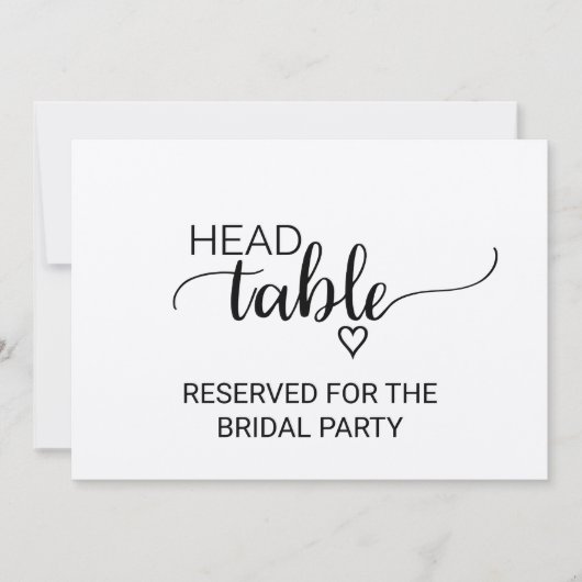 Invitation Panneau de table de mariage simple en faux kraft (Devant)