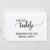 Invitation Panneau de table de mariage simple en faux kraft (Dos)