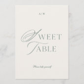 Invitation Panneau de table doux vert sauge minimal (Devant)
