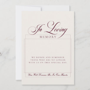 Invitation Panneau de table en ivoire classique Bourgogne En