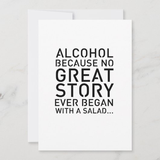 Invitation Panneau de table moderne 5x7 Alcool parce que (Devant)