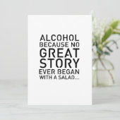 Invitation Panneau de table moderne 5x7 Alcool parce que (Debout devant)