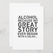 Invitation Panneau de table moderne 5x7 Alcool parce que (Devant / Derrière)