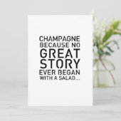 Invitation Panneau de table moderne 5x7 Champagne Parce que (Debout devant)