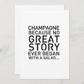 Invitation Panneau de table moderne 5x7 Champagne Parce que (Devant / Derrière)