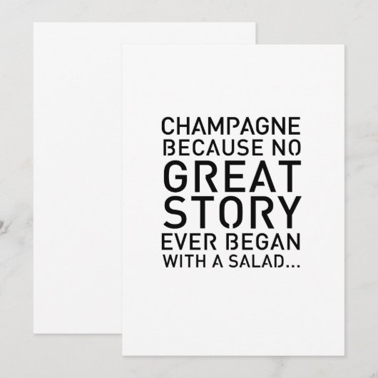 Invitation Panneau de table moderne 5x7 Champagne Parce que (Devant / Derrière)