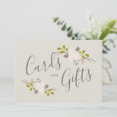 Invitation Panneau de table pour cadeaux botaniques de mariag (Debout devant)