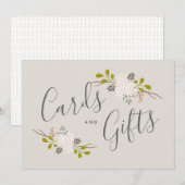 Invitation Panneau de table pour cadeaux botaniques de mariag (Devant / Derrière)
