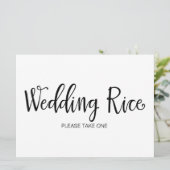 Invitation Panneau de table pour le lancer de riz de mariage (Debout devant)