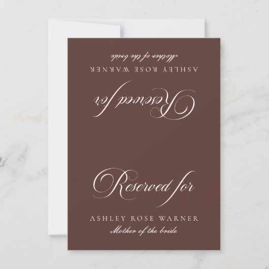 Invitation Panneau de table réservé pour mariage classique iv (Devant)