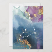 Invitation Panneau de tableau Capricorne Aquarelle céleste Th (Dos)