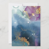 Invitation Panneau de tableau Phoenix Aquarelle céleste Thème (Dos)