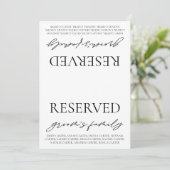 Invitation Panneau de tente de table réservée pour mariage bl (Debout devant)