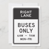 Invitation Panneau des bus de la voie droite uniquement (Devant)