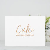Invitation Panneau des saveurs de gâteau de mariage | Rose do (Debout devant)