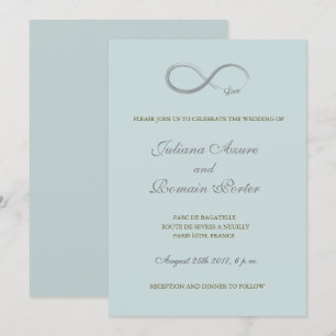 Invitation Panneau d'infini turquoise vert gris minimaliste M
