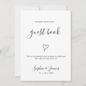 Invitation Panneau du livre d'hôtes minimalis Mariage, (Devant)