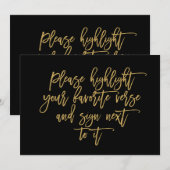 Invitation Panneau du livre d'invité Mariage Verse lettre mai (Devant / Derrière)