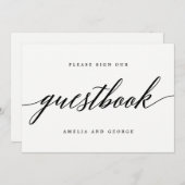 Invitation Panneau du livre d'or - Script moderne (Devant / Derrière)