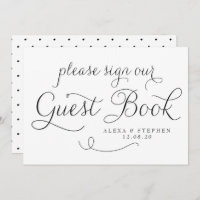 Panneau du Mariage du livre d'invité Black Dainty 