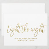 Invitation Panneau "Éclairez la Nuit" avec paillettes de mari (Devant / Derrière)