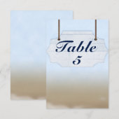 Invitation Panneau en bois blanc pour mariage à la plage avec (Devant / Derrière)