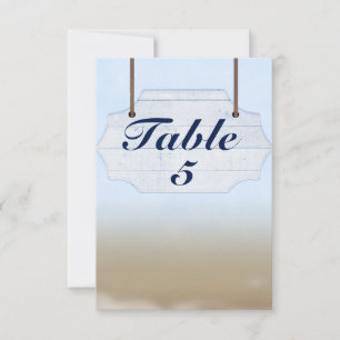 Invitation Panneau en bois blanc pour mariage sur la plage, c