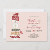 Invitation Panneau en bois rustique entreprise Noël (Devant)