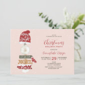 Invitation Panneau en bois rustique entreprise Noël (Debout devant)