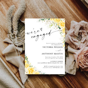 Invitation Panneau en mousse élégant à fleurs jaunes pour fêt