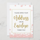 Invitation Panneau Enveloppe Fête des mariées | Rose et or (Devant)