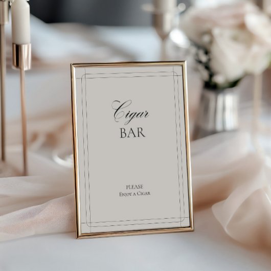 Invitation Panneau gris clair Vintage de la barre de cigares