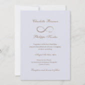 Invitation Panneau Infinité Lilac Grey Or Mariage élégant (Devant)