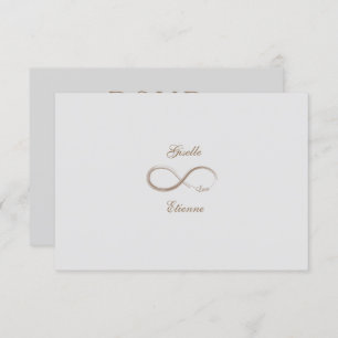 Invitation Panneau Infinity Gold Grey Nom personnalisé Mariag