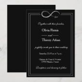 Invitation Panneau Infinity Noir et blanc Unique Mariage Chic (Devant / Derrière)