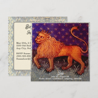 Invitation Panneau Lion Zodiac Lion Horoscope Anniversaire
