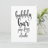 Invitation Panneau Mariage abordable Bubbly Mary Bar (Debout devant)