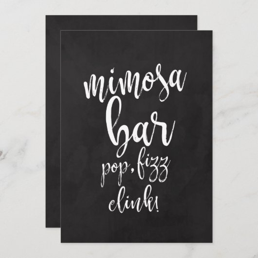 Invitation Panneau Mariage abordable Mimosa Bar Chalkboard (Devant / Derrière)