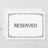 Invitation Panneau Mariage Art Déco "Réservé" (Devant)