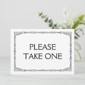 Invitation Panneau Mariage Art Déco "S'il vous plaît prenez-e (Debout devant)