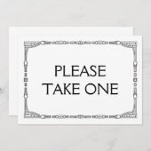 Invitation Panneau Mariage Art Déco "S'il vous plaît prenez-e (Devant / Derrière)